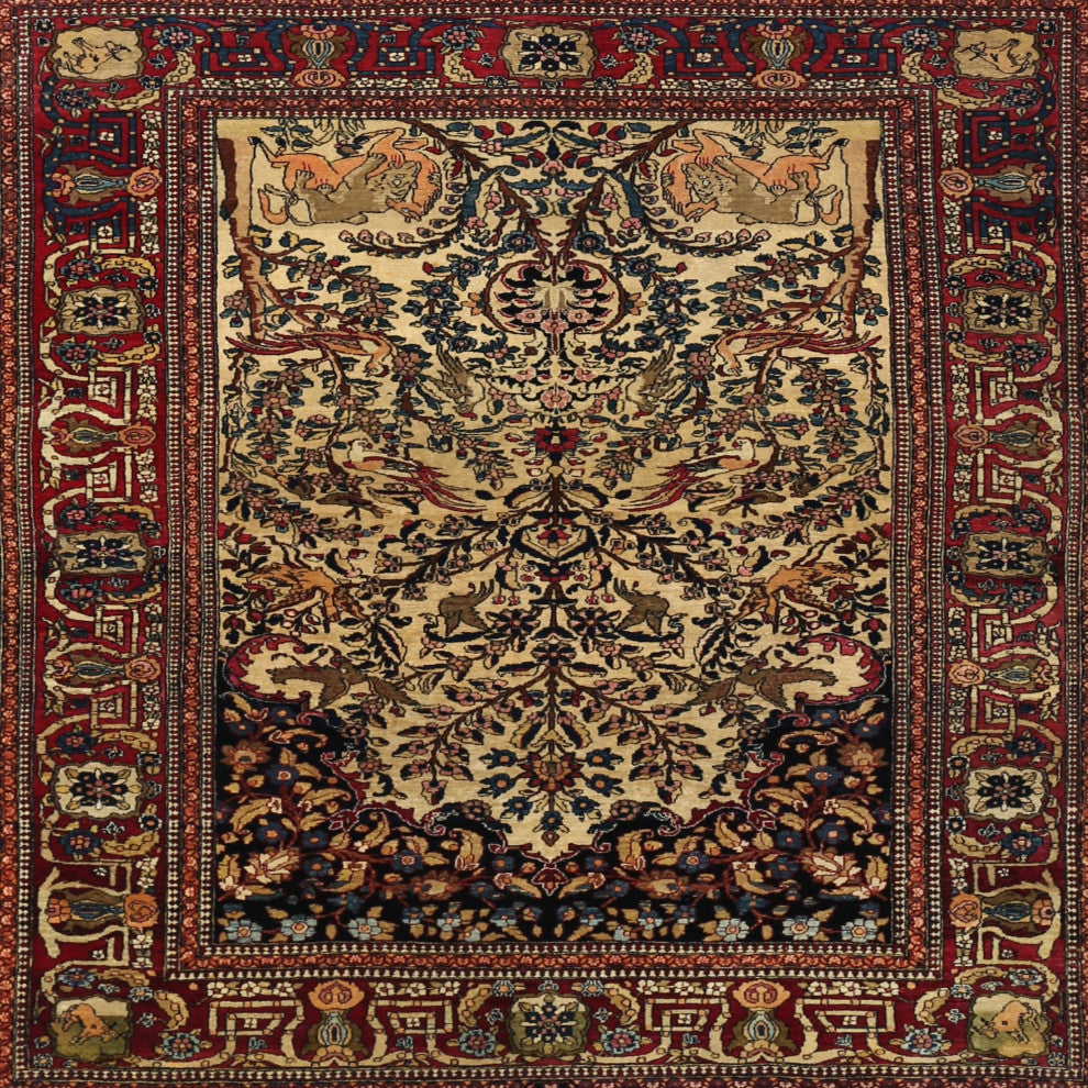Ahgly Company Indoor Square Traditional Area Rugs, 5' Square