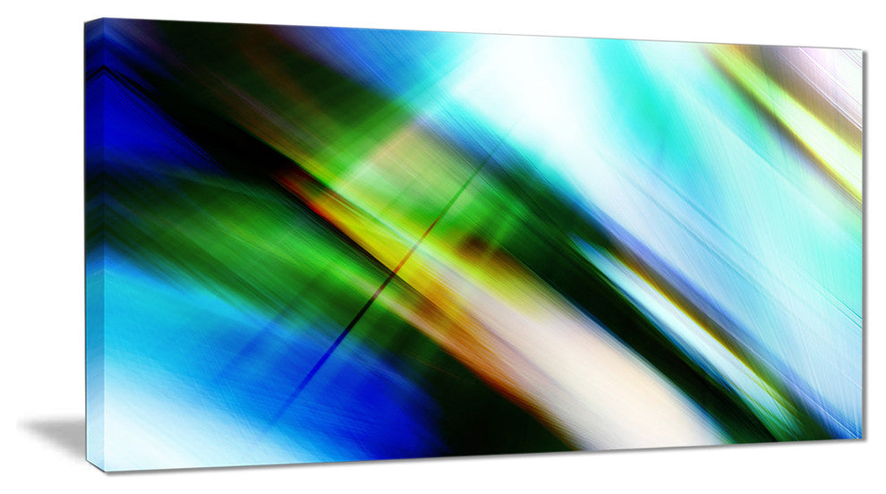 "Rays of Speed Blue Green" Abstract Digital Art Canvas Print