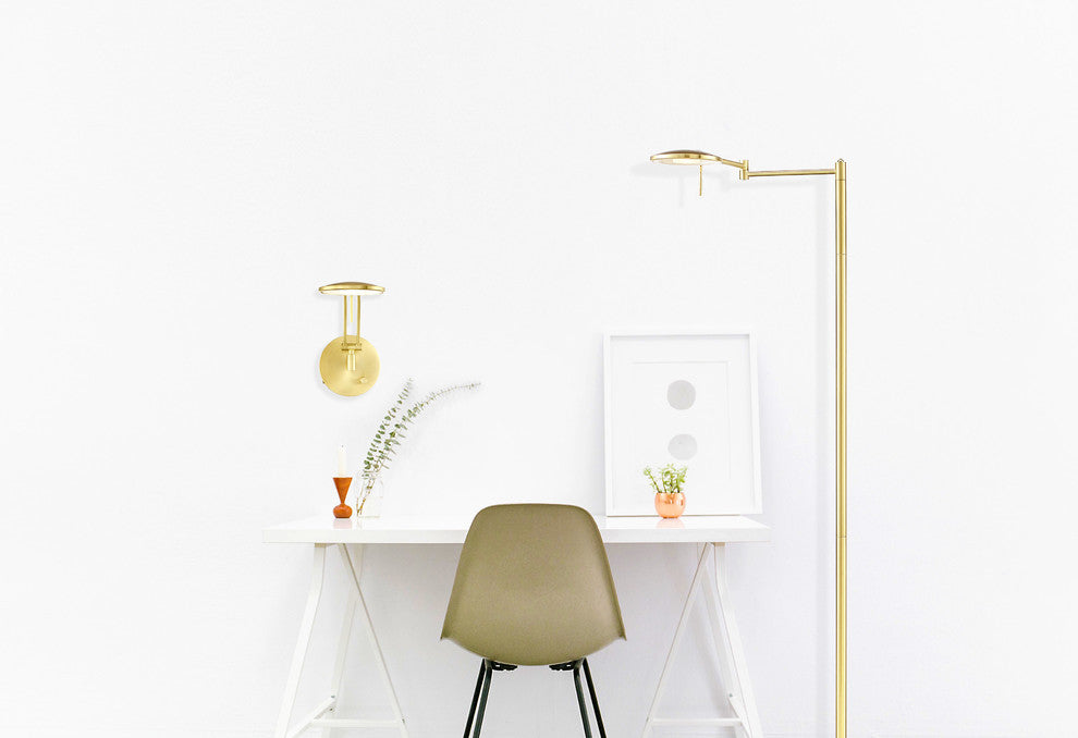 Dessau Turbo Arch Lamp, Satin Brass