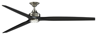 Fanimation Spitfire 84" Fan/LED Light, Brushed Nickel, Brushed Nickel/Black Blades