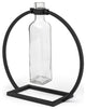 Modern Industrial Black Rectangle Metal and Glass Vase