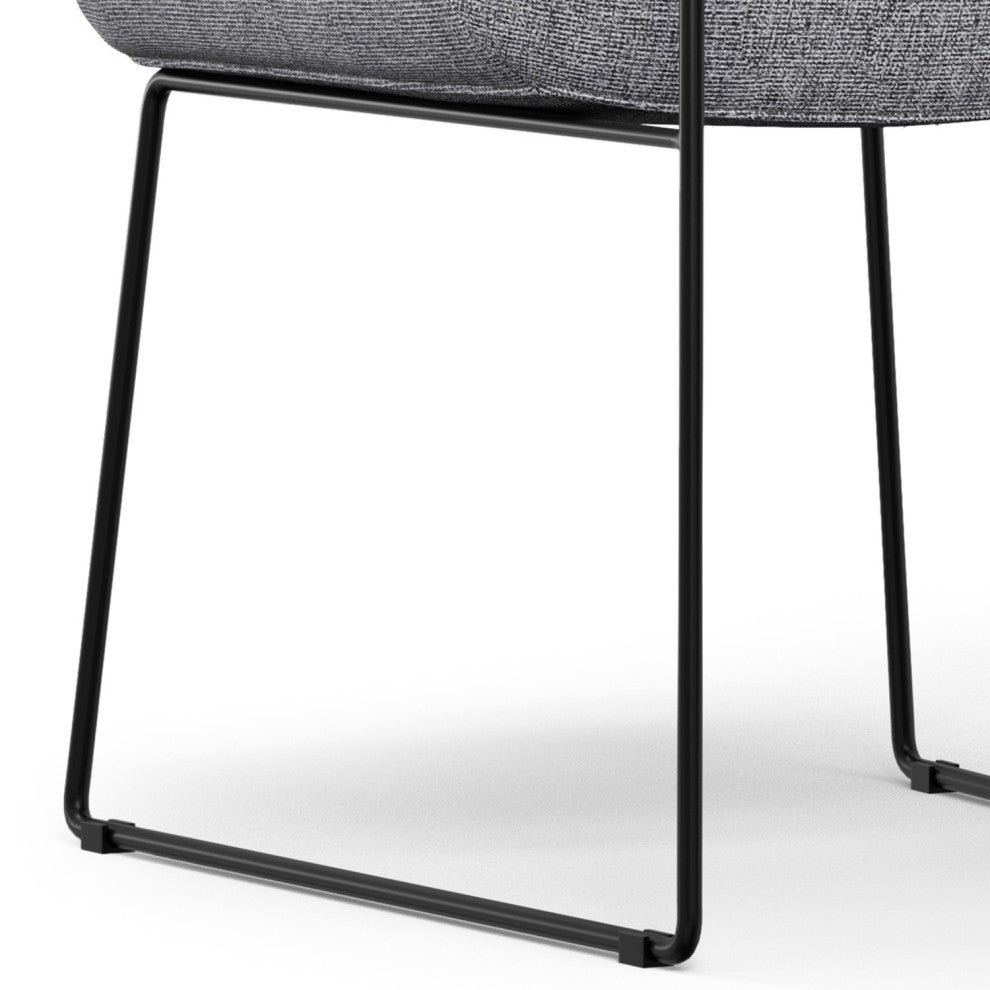 Corina Dining Chair (Set of 2) in Grey Linen Look Fabric