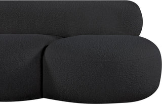 Venti Black Boucle Fabric Upholstered Set, Black, Sofa