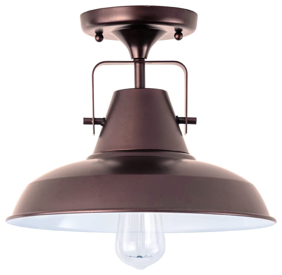 Farmhouse Semi Flush Mount Ceiling Light Vintage Rust Ceiling Lamp