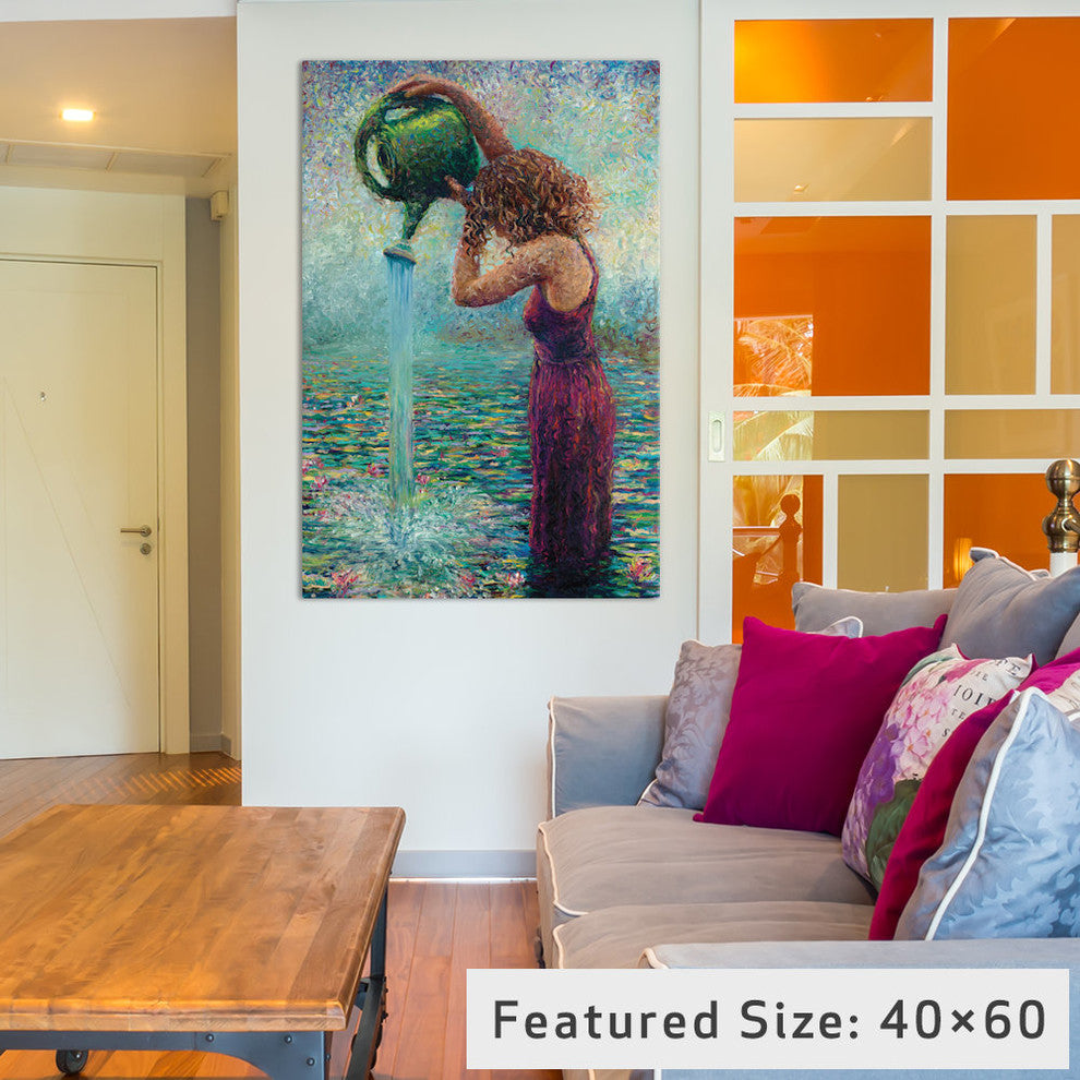 "Thirsty Water Lilies Gallery" by Iris Scott, 40"x26"x1.5"
