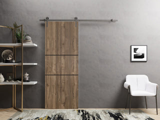 Sturdy Barn Door 42 x 80 | Planum 0014 Walnut with  | 8FT