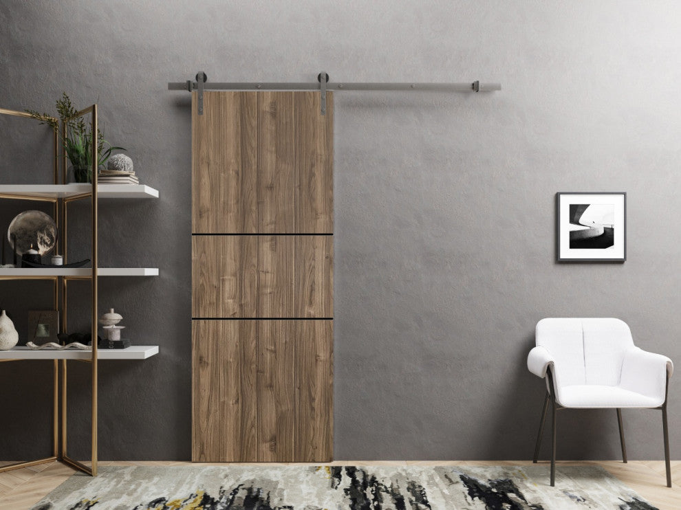 Sturdy Barn Door 42 x 80 | Planum 0014 Walnut with  | 8FT