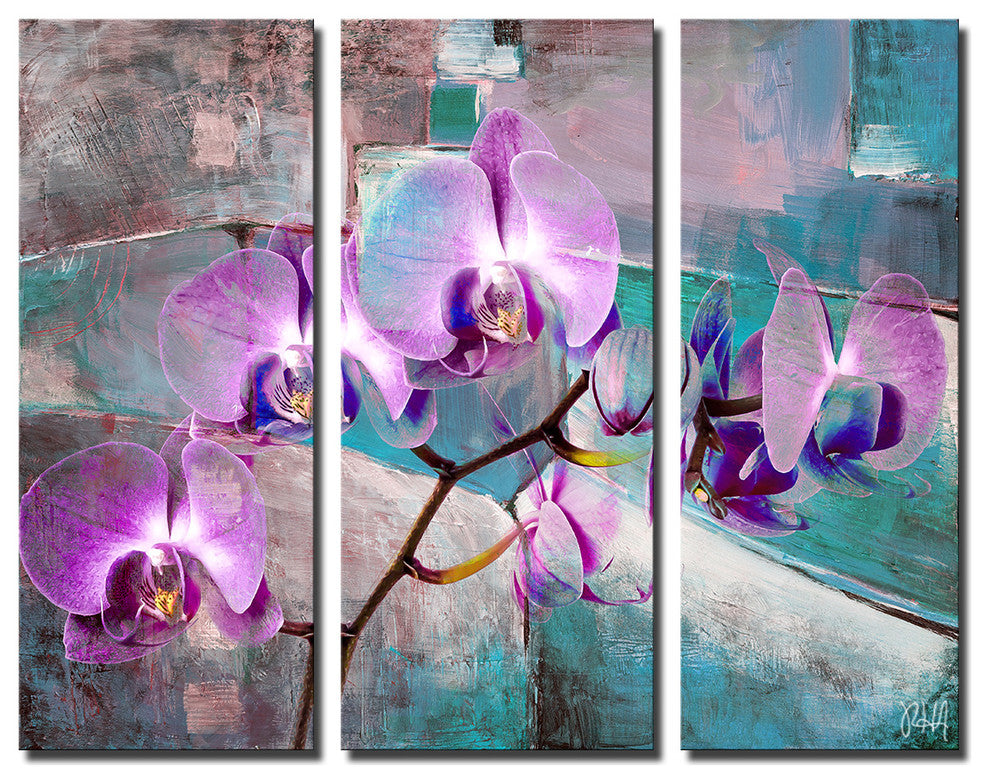 Painted Petals XIX Canvas Wall Art, 20"x40" 3-Panel