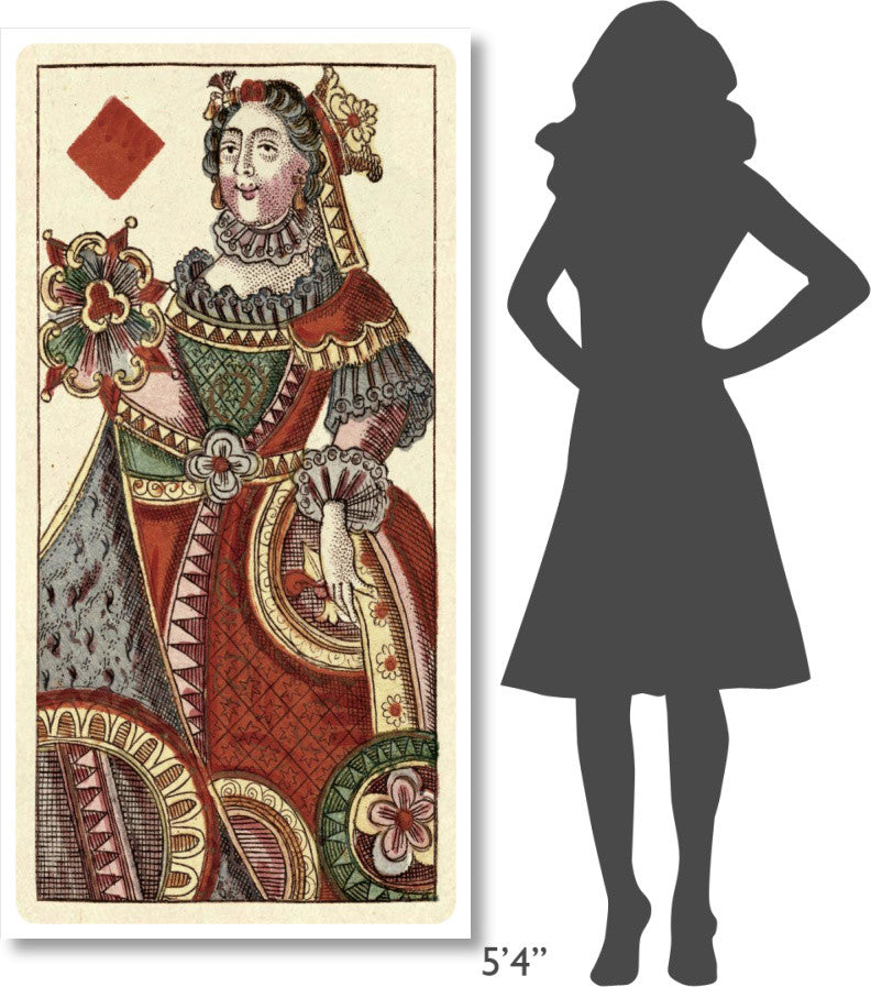 "Queen of Diamonds (Bauern Hochzeit Deck)" Paper Art, 32"x62"