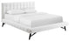 Julia Queen Biscuit Tufted Performance Velvet Platform Bed White