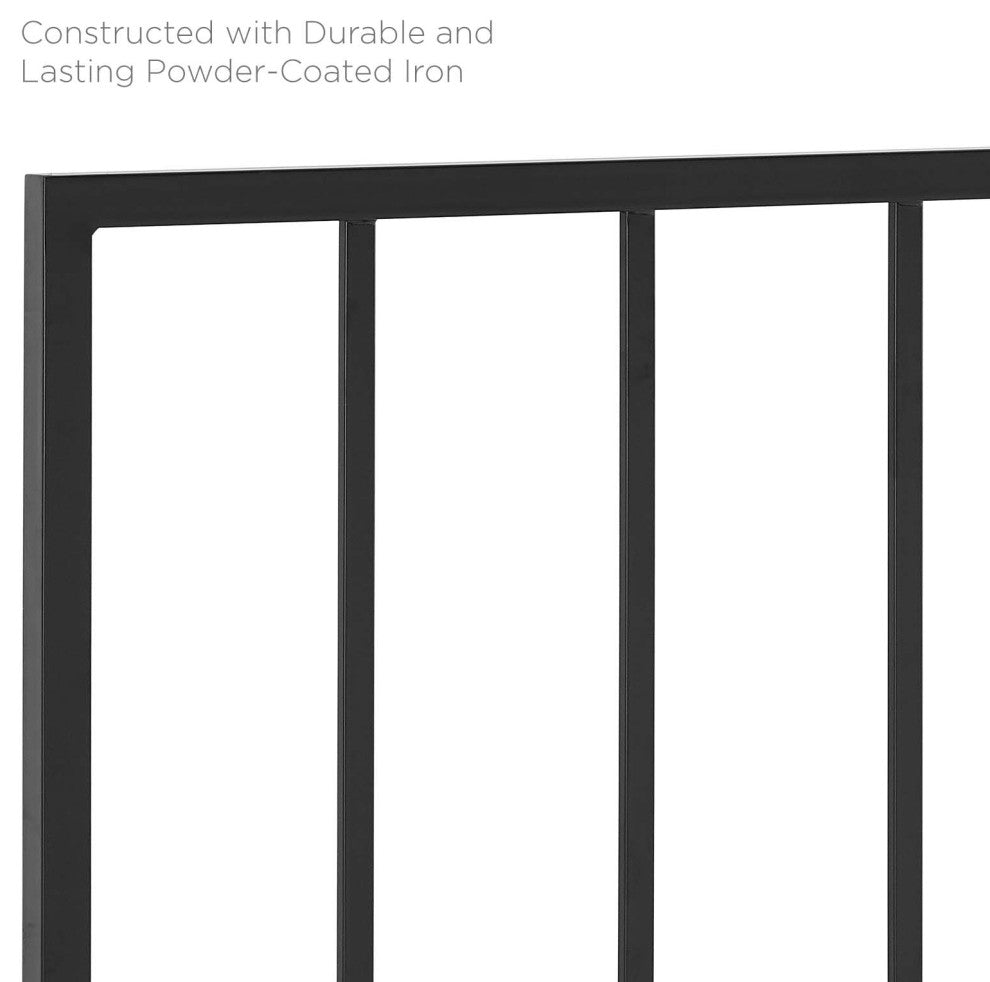 Headboard, King Size, Metal Steel, Black, Modern Contemporary, Bedroom Master