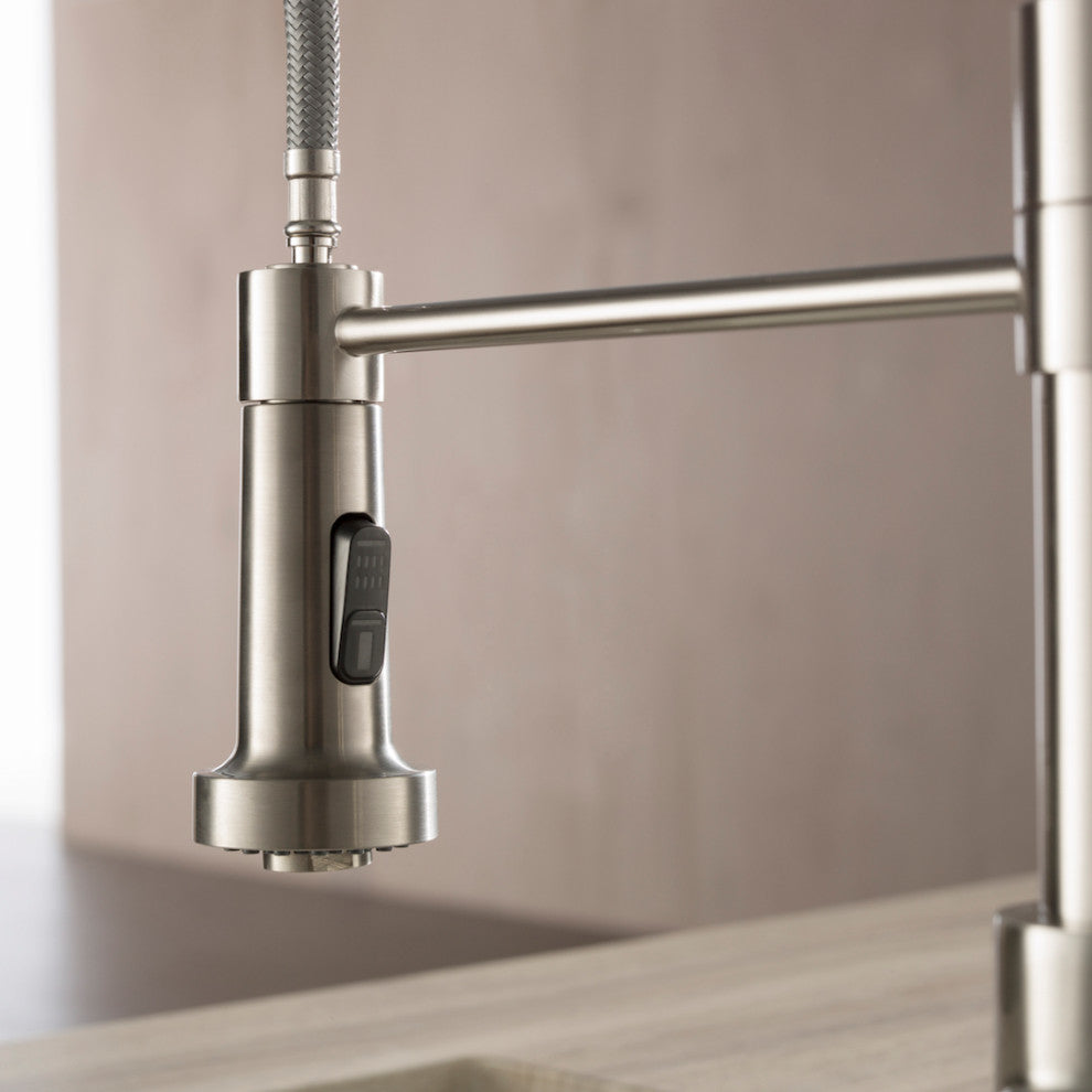 Blossom Lead Free, Solid Brass, Single Handle, Pull Out Kitchen Faucet, Brush Ni