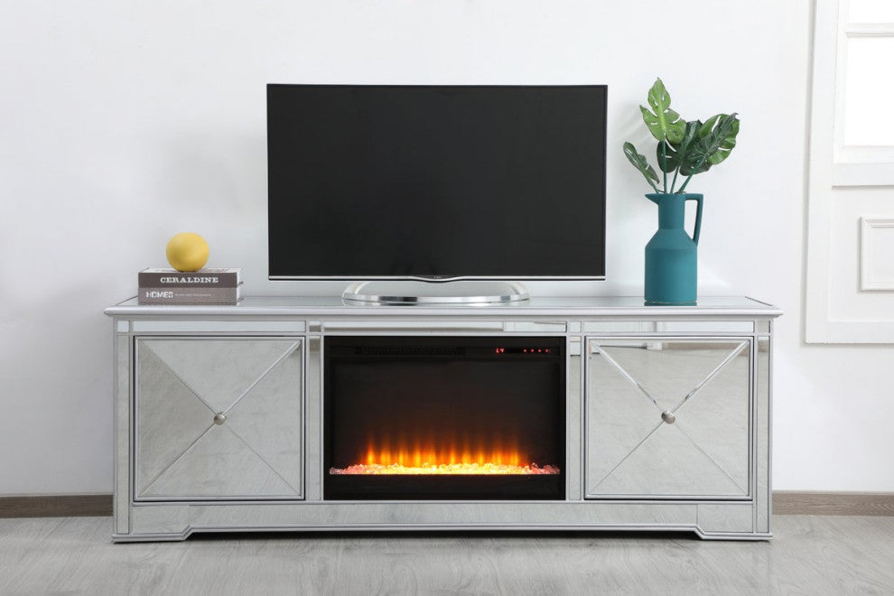 Elegant MF60172S-F2 Modern 72" Mirrored Tv Stand