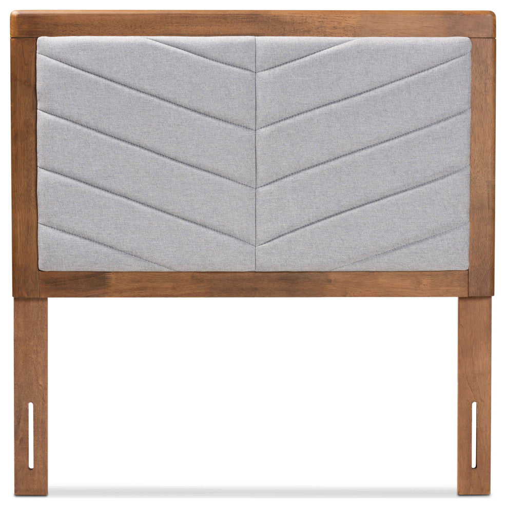 Lenna Mid-Century Twin Size Headboard, Light Gray
