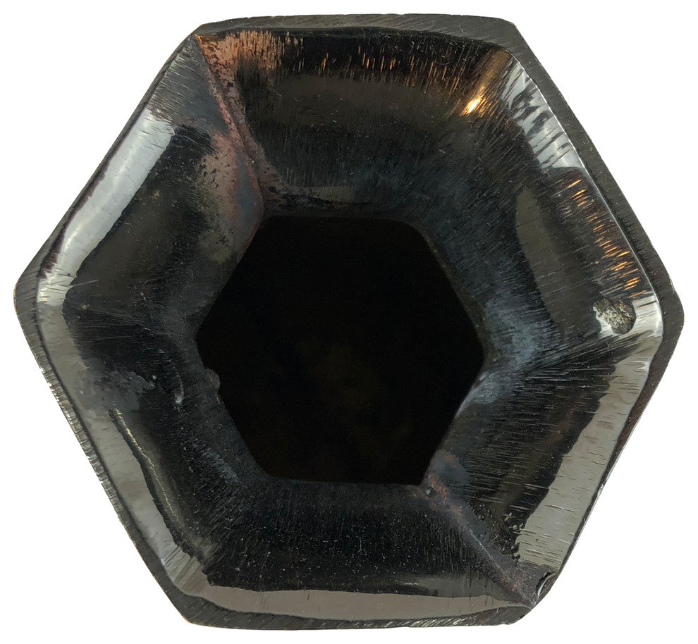 Natural Geo Brass Hexagonal Vintage Bottle Decor