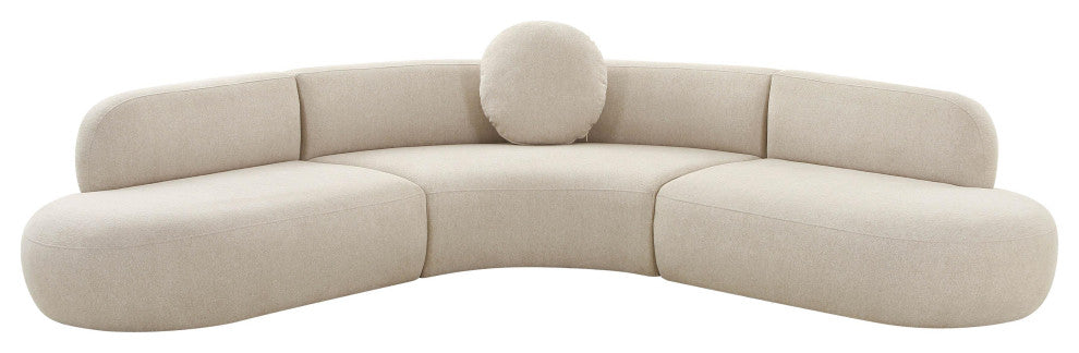 Broohah Beige Micro-Herringbone Sectional