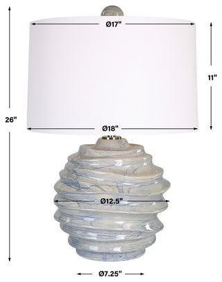 Uttermost Waves Blue and White Accent Lamp