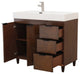 39" Single Sink Vanity, Walnut With White Composite Granite Top