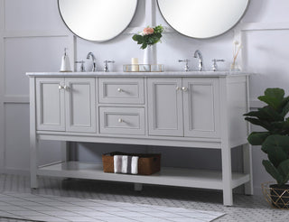 Home Living 60" Double Sink Bathroom Vanity Set, Gray