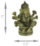 Lord Ganesha Sitting On Lotus Flower Holding Sacred Objects Statue