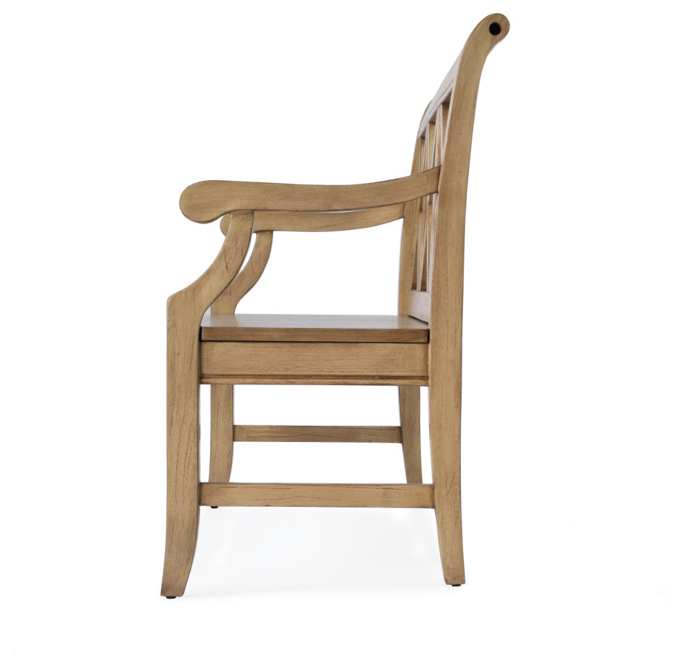 Gerrit Wooden 44"W Bench, Antique Beige