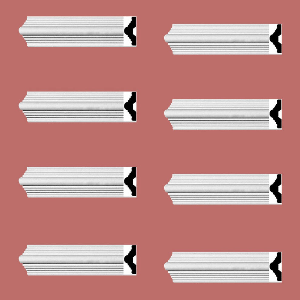 Crown Molding White Urethane Alden Simple Design 8 Pieces Totaling 752" Length