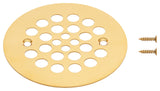 4.25" Round Shower Drain Cover, Polished Brass