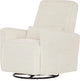Modern Nursery Swivel Glider Recliner, Padded Seat, High Back, and Lumbar Pillow, Thunder