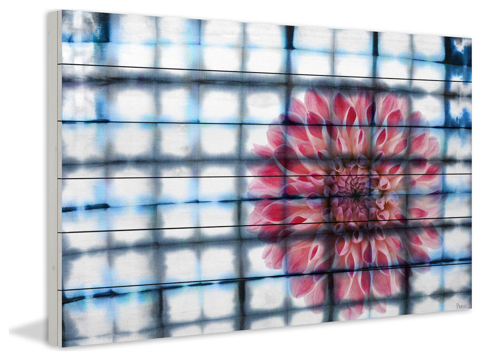 "Caged Peony" Print on White Wood, 45"x30"