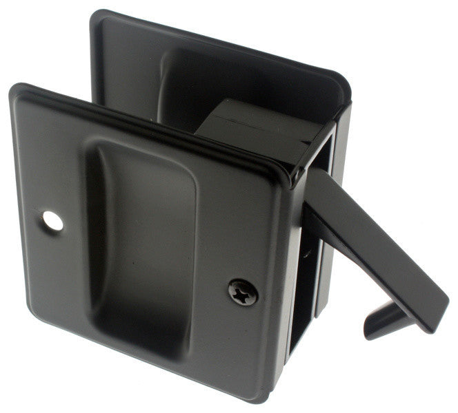 Genuine Solid Brass Pocket Passage Pull, Matte Black