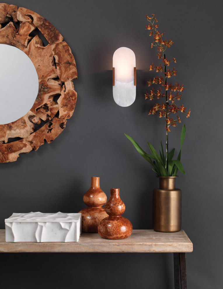 Wall Sconce, Antique Brass Metal