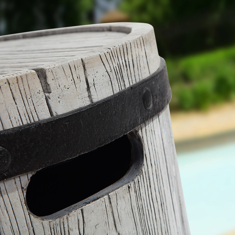 Barrel Outdoor Patio Side Table