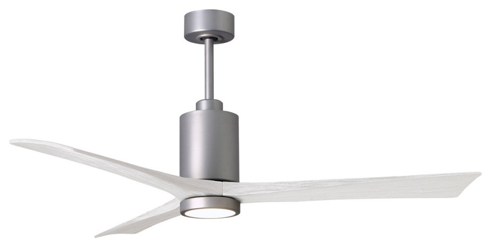 Matthews Fan, Patricia-3 Ceiling Fan, Brushed Nickel, 60", Matte White