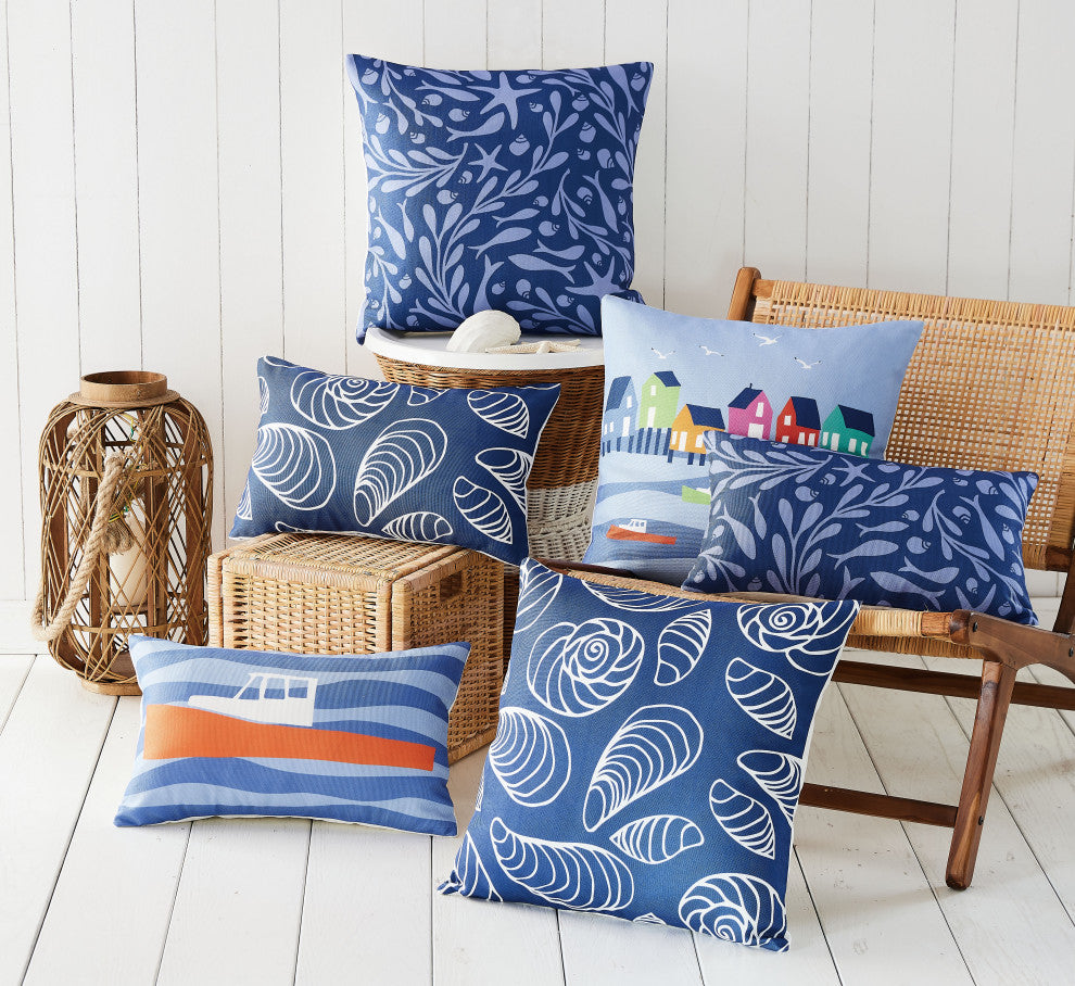 Lobster Cove Boat Digital Printed Pillow