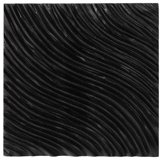 Carved Wall Tile, Black, Wave