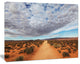 Desert Road under Bright Cloudy Sky, African Landscape Canvas Print, 40"x30"