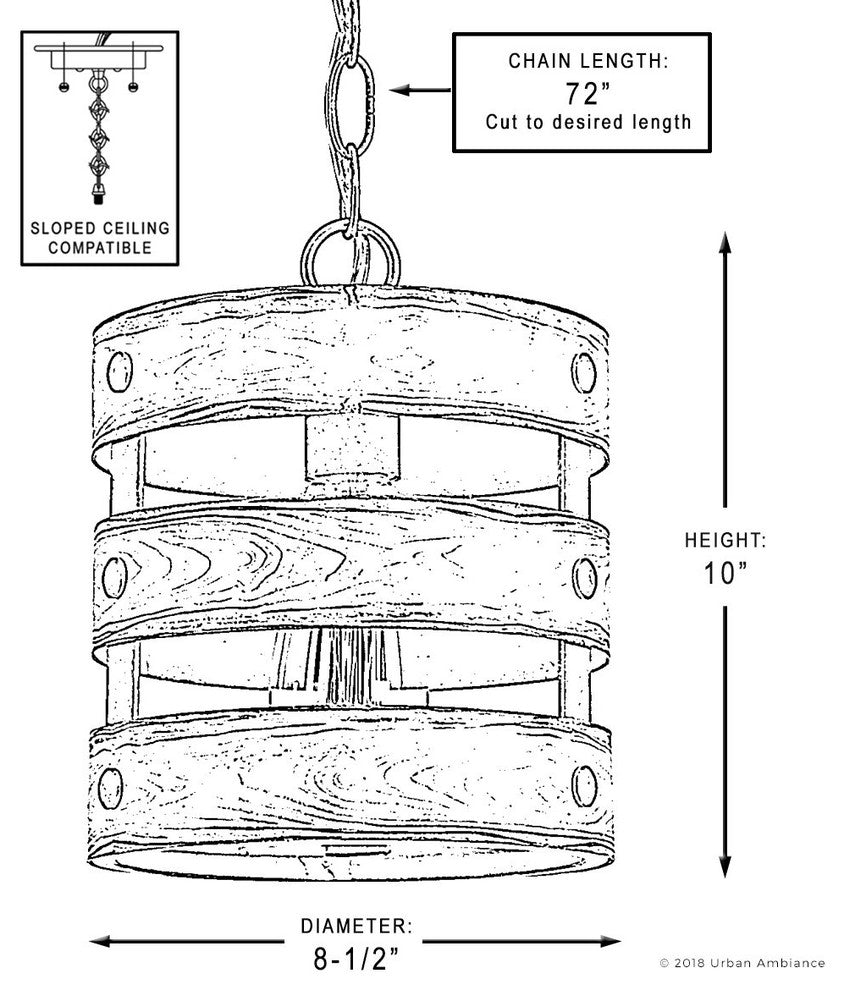 Luxury Farmhouse Pendant Light, Adelaide Series, Galvanized Steel