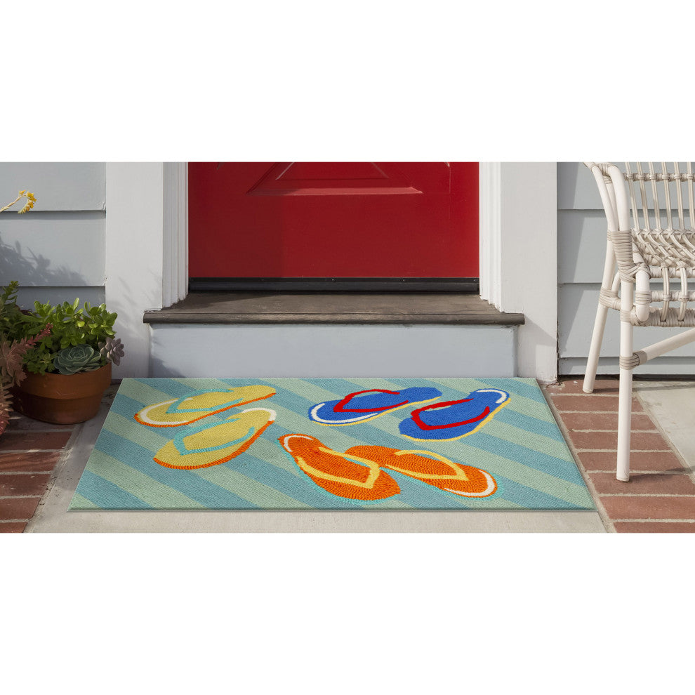 Frontporch Flip Flops Indoor/Outdoor Rug Blue 2'6x4'