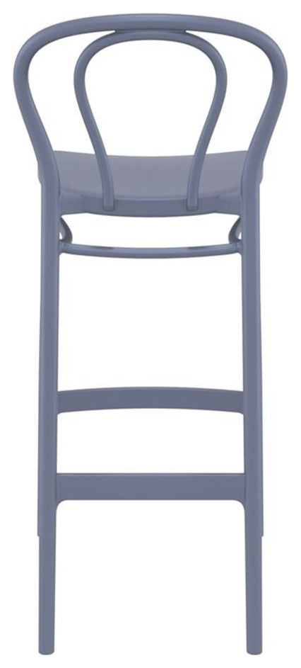 Compamia Victor Contemporary Resin Outdoor Bar Stool in Dark Gray