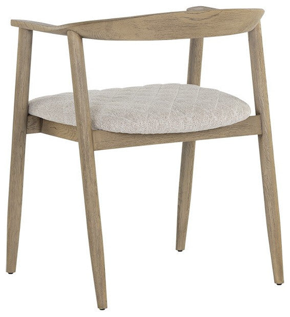 Jeremy Dining Armchair, Weathered Oak, Dove Cream