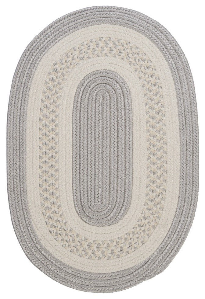 Colonial Mills Crescent NT31 Silver Indoor/Outdoor Area Rug, Oval 10'x13'