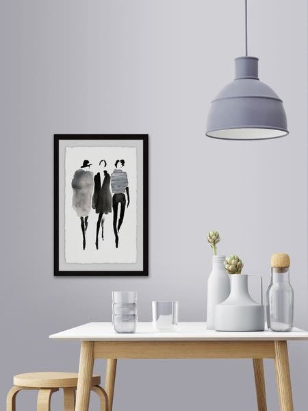 "Mode Noir" Framed Painting Print, 16"x24"