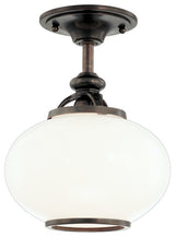 Canton 1-Light Semi Flush, Old Bronze, 9"