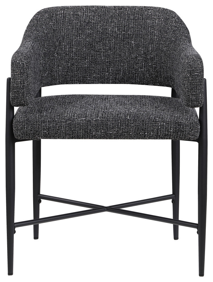 Dame Upholstered Dining Chair, Black