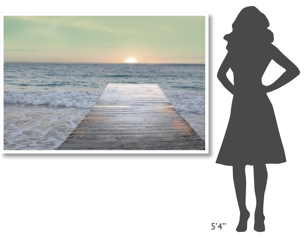 "Sunrise Dock" Digital Paper Print by Sue Schlabach, 62"x42"