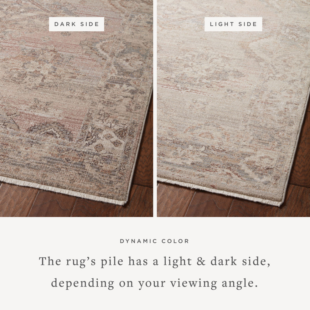 Loloi Lyra Blush / Dove 5'-3" x 7'-9" Area Rug