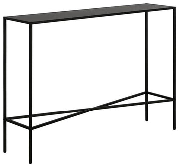 Maklaine Industrial 42" Steel Console Table in Black
