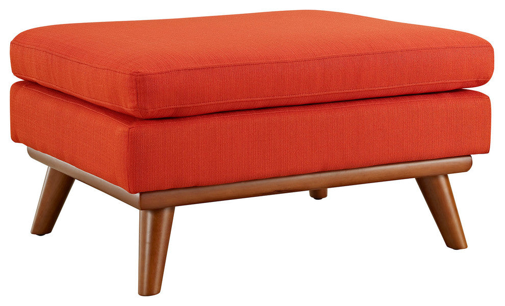 Modern Contemporary Fabric Ottoman , Red, Fabric