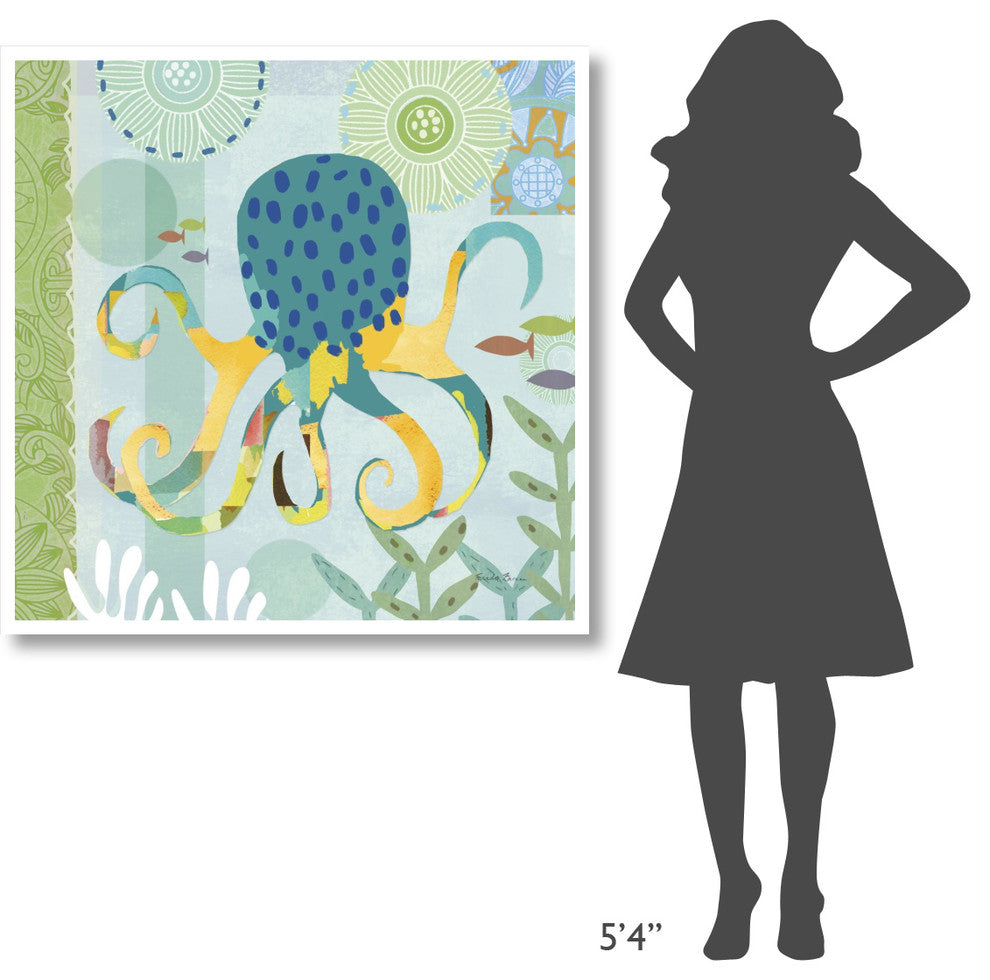"Underwater World II" Digital Paper Print by Farida Zaman, 42"x42"