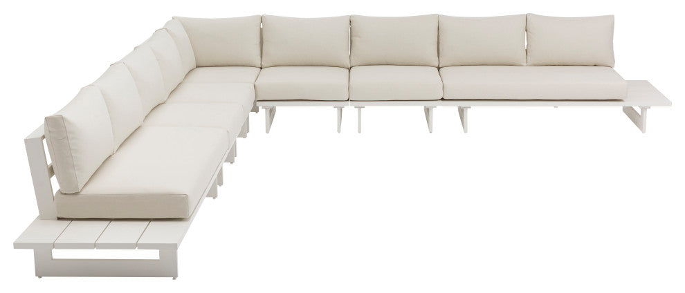 Maldives Cream Water Resistant Fabric Outdoor Patio Modular Sectional